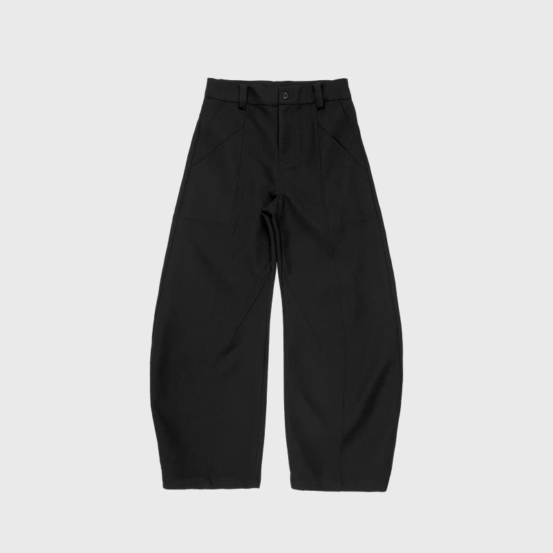 ワイドパンツ デコンストラクション 3D立体裁断 ダブルポケット カジュアル 通勤用 万能ボトムス ゆったりシルエット 普段使い 軽量素材