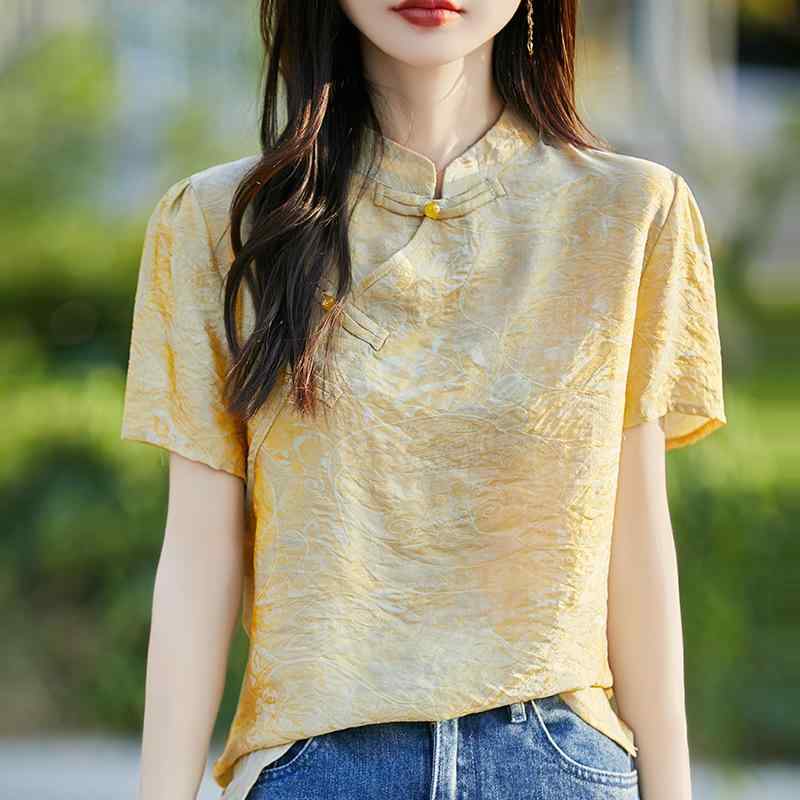 シャツ 女性用 春夏 接触冷感 薄手 綿混 再生繊維 切り替え 盤ボタン デザイン トップス ワイドシルエット ゆったり 大きいサイズ 軽量 通勤 普段使い かわいい スタイル ブラウス ロング丈 袖付き 涼しい 上品 爽やか コーディネート