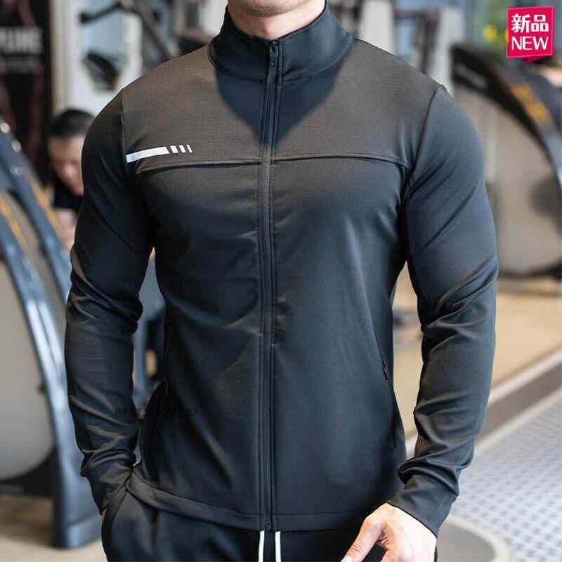 ジャケット メンズ 長袖 スタンドカラー 開襟 吸湿速乾 通気 春秋 トレーニング ランニング サイクリング フィットネス スポーツ アウトドア