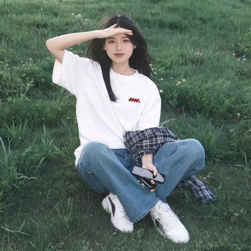 半袖Tシャツ レディース ホワイト 夏用 綿 インナー フィット 韓国スタイル 正肩 トップス 吸湿速乾 軽量 普段使い
