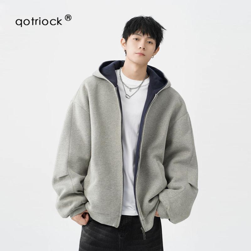 パーカー メンズ ボンネット付き添い人 ダブルファスナー 朦々たる 春 心地よい 表どおり表現スタイル 対比色合い ありの実用 アウター 調教師 優しいこと 普段使い