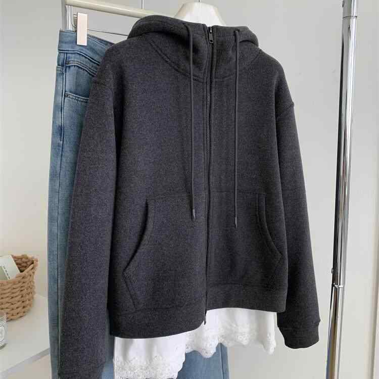 レディース 朦々たる 汗水 フーディー うす暗い薄墨色 アウター ゆったり 影ぼうし 生あたたかい ボンネット付き添い人 ファスナー ジレー 早春 韓国 心地よい 普段使い走り 座標 飾り気の無い