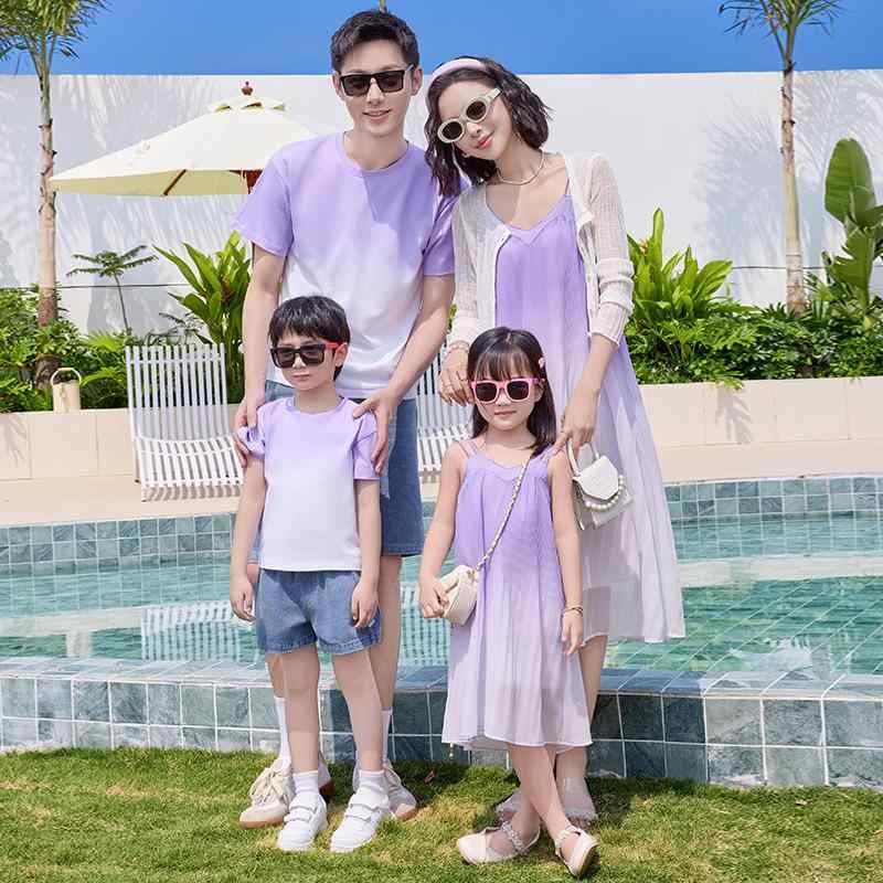 親子ドレス 母娘 連衣裙 家族揃い 夏 春夏 ビーチ 旅行 リゾート かわいい 軽量 綿素材 ゆったりシルエット 通勤 通学 普段使い アウトドア ピンク系 ブルー グリーン アイボリー