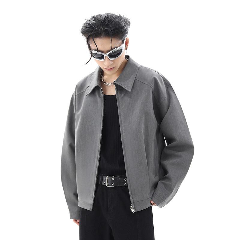 上衣 成人男性用 秋冬 薄墨色 遊撃手丈 照明ランプ色合い ファスナー 商行為 通い用 綿入れ 朦々たる 保温性 アウター 厚地の外套 生あたたかい 普段使い