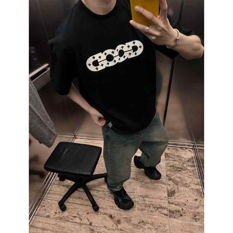Tシャツ メンズ レディース 短袖 夏用 カップル マッチング 透け カラージルコニア 装飾 立体花柄 プリント 小さめ襟口 カジュアル トップス 普段使い