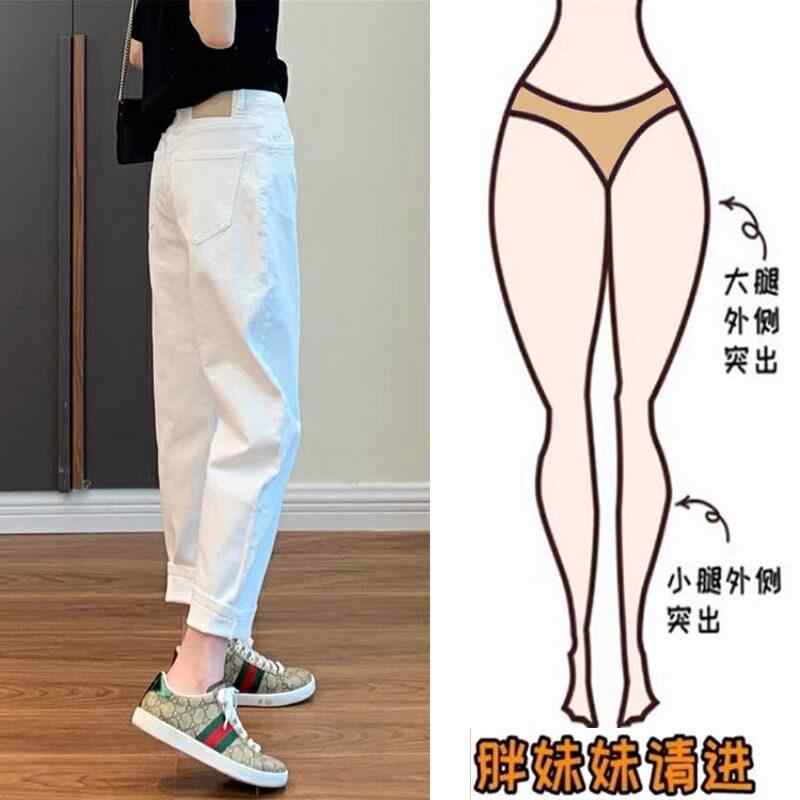ズボン下 レディース 白 御機嫌酉の方角 ジーンズ 秋冬 生あたたかい 9分丈 広広とした  填まる 心地よい 普段使い走り 伸縮性 好いたらしい