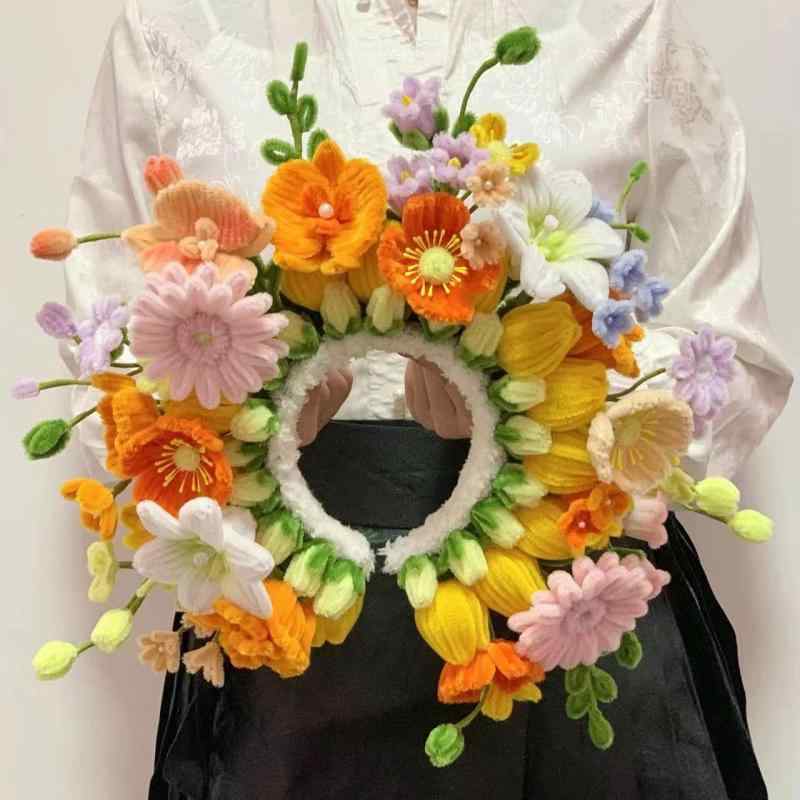ヘアアクセサリー DIY 材料キット かんざし花 ヘアバンド セット 創作 アクセサリー ヘアピン 花飾り|リバーパディ