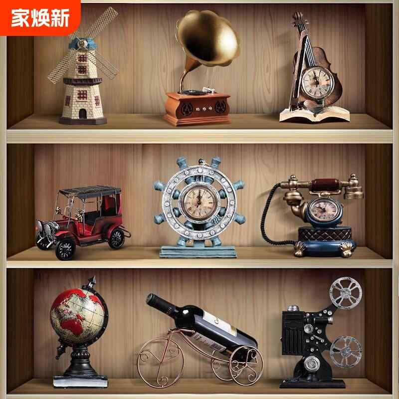 リビング インテリア 飾り小物 レトロ アメリカン TV キャビネット 玄関 ワイン ラック 収納 キャビネット デスクトップ オーナメント ホーム グッズ 木製 モダン 普段使い 軽量 シンプル