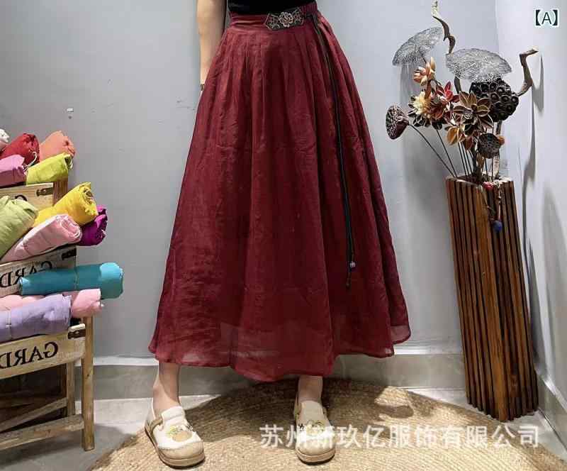 スコート 亭主もち用 春夏 うつり変わり 刺しゅう フリンジ か細い ミモレ丈 ?麻 麻原料品 色 ロング丈 軽さ 通気性 普段使い走り ご機嫌酉の方角 伸縮性 自然的表現スタイル 象牙色 薄墨色 黒いこと