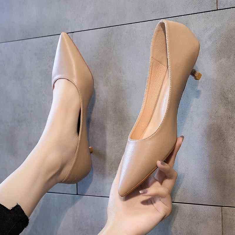 ポインテッドトゥ ソフトレザー 女性用 低ヒール パンプス ナチュラルカラー 3cm 細ヒール 職業用 仕事用 百搭 軽量 伸縮性 普段使い 通勤 ブラウン系 ベージュ 秋冬 4,263円