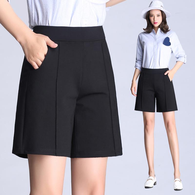 レディース ショートパンツ 高腰 ワイドレッグ 夏用 ゆったり 膝上丈 コットン 伸縮性 軽量 デイリー カジュアル ブラック グレー ベージュ ピンク クールタッチ