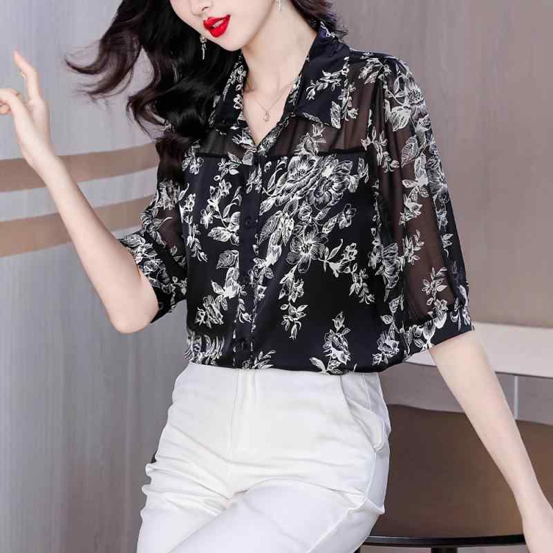 シャツ 女性用 中高年向け 真? 桑蚕? シルク 柔らかい上衣 短袖 夏用 薄手 軽量 接触冷感 吸湿速乾 トップス ブラウス 通勤 普段使い 優しい合い