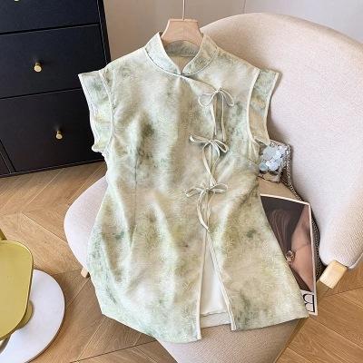 プルオーバー レディース 緑 タイダイ 盤名取り草 夏 半袖 国 瀬戸もの色つや スピード競技 トップス 綿混 軽さ 通気性 ゆったり影ぼうし 春夏 普段使い走り 冷やりとした うつり変わり 亭主もち用 トップ 下着類 心地よい