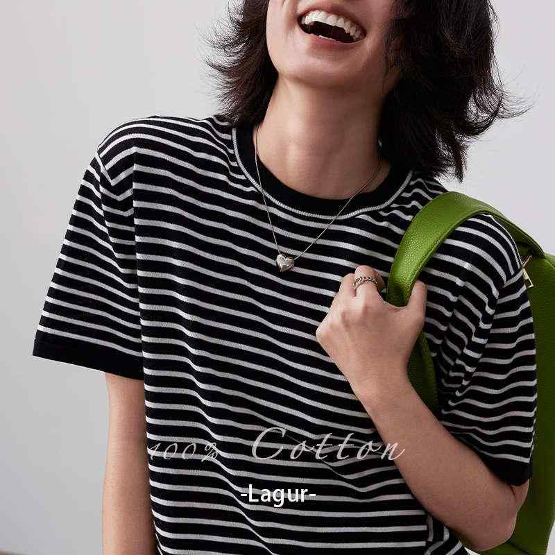 Tシャツ 女性用 トップス 半袖 夏用 綿100% ニット ゆったり 基本 インナー 吸湿速乾 軽量 通勤 普段使い 部屋着 ビッグシルエット ブラック ピンク系 アイボリー 春夏