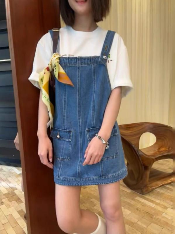 ズ 春夏 牛仔 デニム 背広 ストラップ ワンピース 女性用 デザイン 感 ベアトップ ミニ スカート ショート 丈 軽量 伸縮性 吸湿速乾 カジュアル 普段使い ビッグシルエット ブルー 系 アイボリー