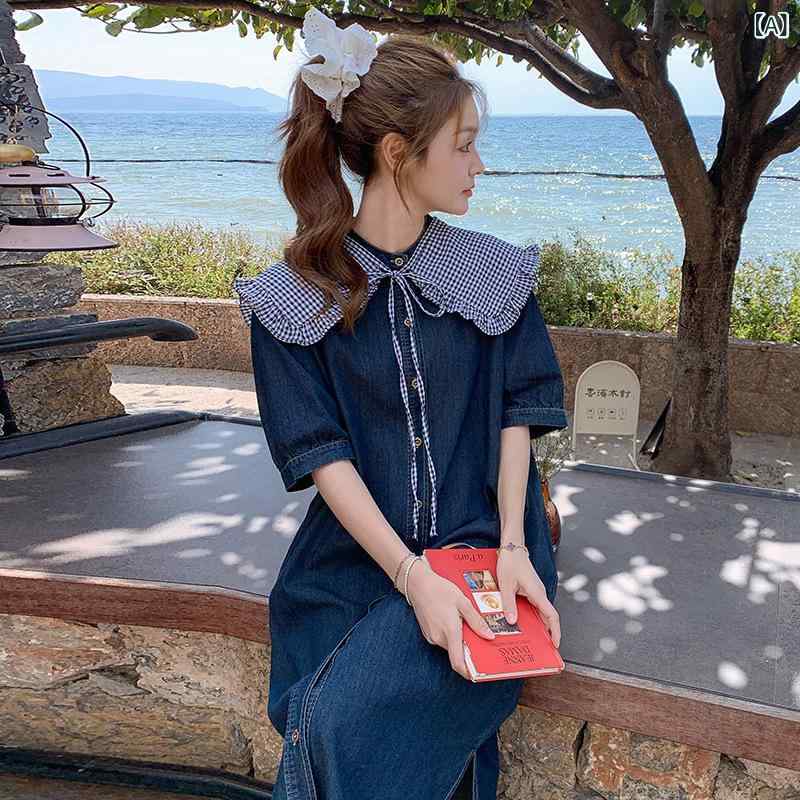 衣裳 レディース 韓国 取りはずし能力のある お人形さん色つや 返り咲き ジーンズ スコート 夏 2025  梨型 か細い 座標 通い 太陽フレア 膝丈 綿織物 雑ぜ合わせる 軽さ 伸縮性 吸湿速乾 青碧 象牙色 ペパーミント緑であること 心地よい デイリー