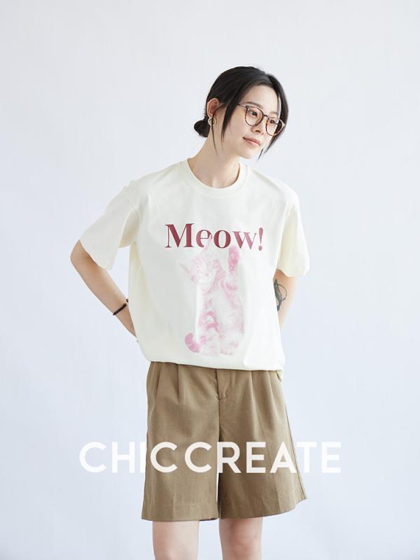 プルオーバー 成人女性用 可愛らしい猫柄 刷り上げる 綿原材料 ゆったり影ぼうし か細い成り行き 丸首 半袖 トップス 通い 普段使い走り 軽さ 吸湿速乾 春夏 黒いこと サクラ色系