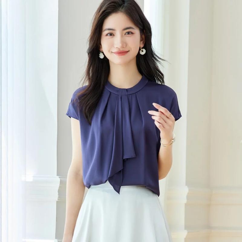 ブラウス 女性用 ノースリーブ 真? 桑蚕? 接触冷感 夏 春夏 通勤用 普段使い 軽量 伸縮性 吸湿速乾 高級感 再生繊維 シルク インナー トップス シャツ 無袖 ファッション 気質 ブラック ピンク系 アイボリー