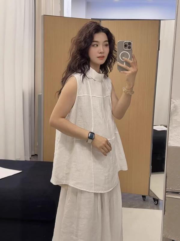 ノースリーブ プルオーバー レディース 夏 春夏 返り咲き 分かりやすい 流行り物 ゆったり 生新しい 麗しさ 麻 トップス 無袖 貯蔵タンクいの一番 軽さ 吸湿速乾 うつり変わり  第一義的 表現スタイル 日常使い走り 綿織物混 象牙色 薄墨色 黒いこと