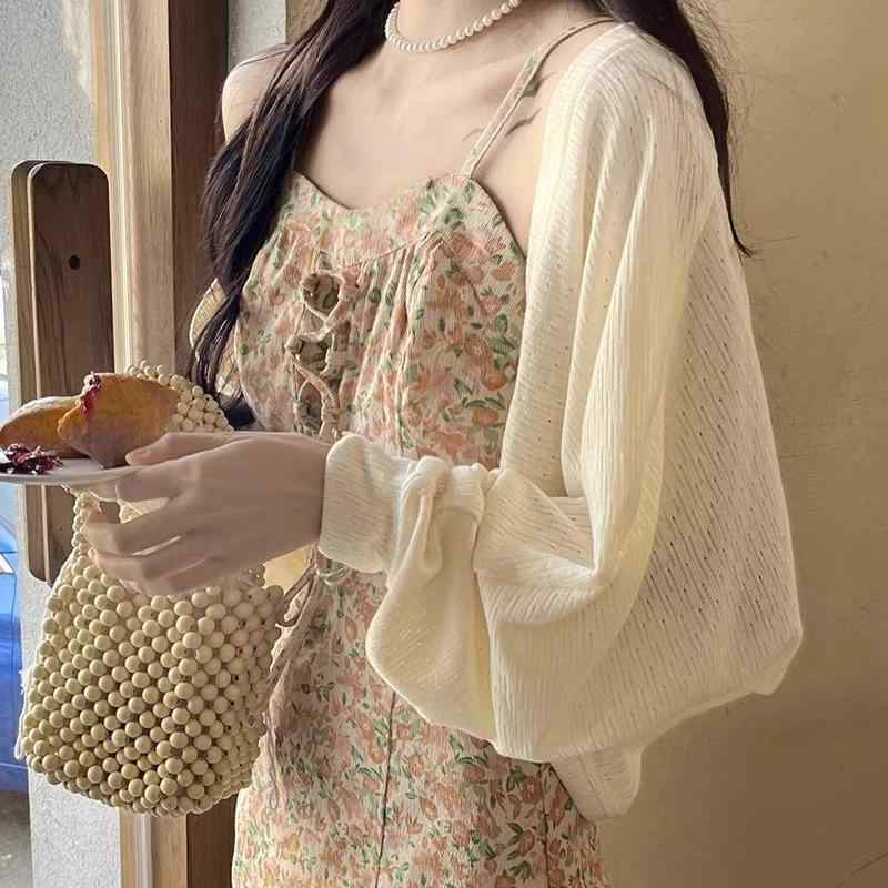 ニット カーディガン 女性用 春夏 ミルクシルク ピンク系 開襟 ロングカーディガン 吊り帯 スカート 切り替え ショール バットスリーブ 接触冷感 防紫外線 トップス 軽量 通勤用 普段使い 伸縮性 吸湿速乾 再生繊維 アイボリー