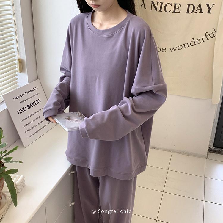 レディース パジャマ 厚手 保温 フランネル素材 秋冬 シンプル カジュアル ルームウェア 2ピースセット 肌触り良い 暖か 部屋着