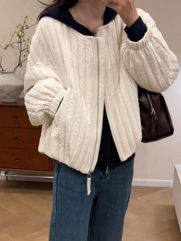 コート 女性用 秋冬 デザイン 少数派 シンプル ラウンドネック ショート丈 コットン 服 外套 ファッション ゆったり 暖か 綿服 軽量 吸湿速乾 ベーシックスタイル ブラック グレー ベージュ 通勤 普段使い