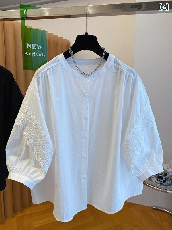 トップ 亭主もち用 短袖 春夏 当たること冷感 うつり変わり スピード競技 綿原料品 軽さ 伸縮性 ハイネック ビッグ影ぼうし 黒いこと さくら色系 象牙色 七分袖 トップス お座敷御召しもの 心地よい表現スタイル 普段使い走り 通い用
