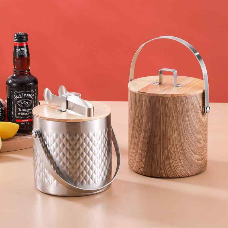 保冷バケツ ステンレス 蓋付き 業務用 家庭用 シャンパン ビール 冷却 保温 アイスバケツ 氷入れ 耐久性 パーティー バー ホームユース