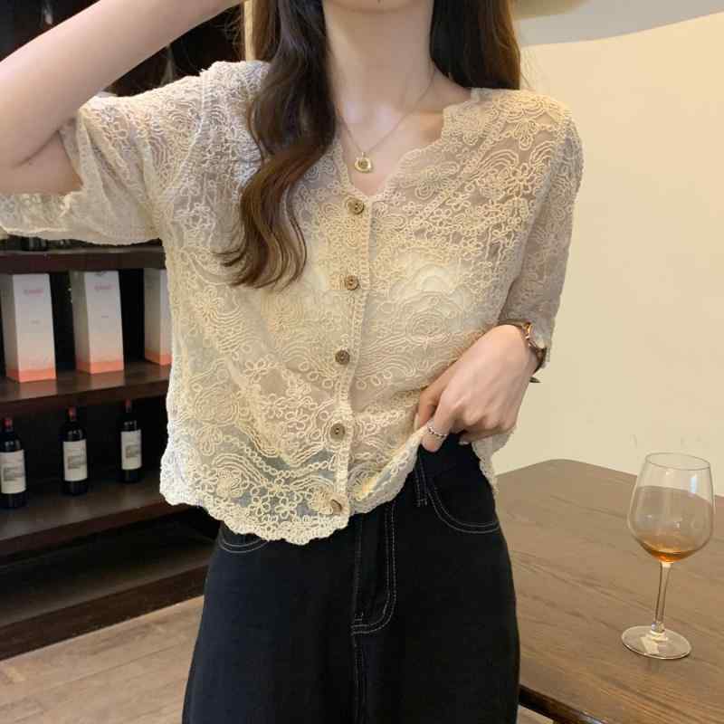 ジレー 成人女性用 半袖 UVとり捨てる 夏用 薄っぺら V素っ首 メッシュ スピード競技 透け 肩かけ 上衣 軽さ 吸湿速乾 アウトドア 普段使い