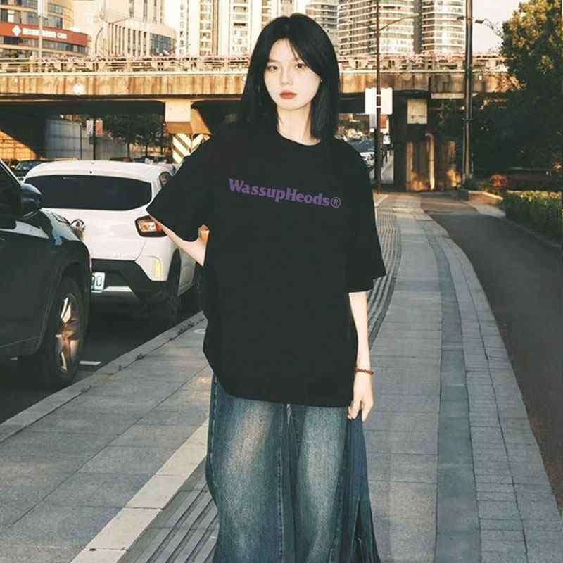 短袖 Tシャツ メンズ レディース 夏用 綿 厚手 ゆったり フィット カップル ペア アメカジ ストリート トップス カジュアル