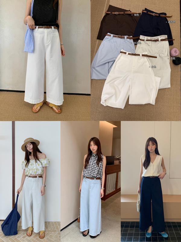 パンツ レディース 韓国 ゆったりスタイル 毛羽立ちエッジ ストレート 九分丈 スリム効果 ワイドレッグ 日常カジュアル ストレッチ素材 軽量 コットン混 ベージュ系 ブラック グレー 通勤 外出 歩きやすい 柔軟性