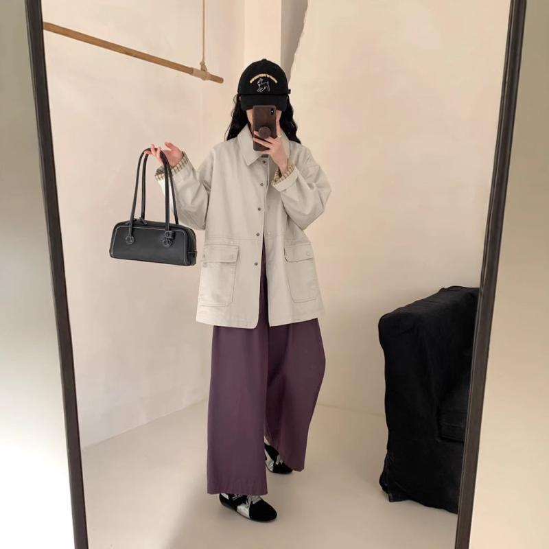 コート 女性用 トレンチコート シンプル ビンテージ 韓国 スタンドカラー シングルブレスト ゆったり ゆったりシルエット カジュアル ミドル丈 軽量 吸湿速乾 通勤用 普段使い 秋冬 ベージュ系 ブラック アイボリー｜リバーパディ 13,074円