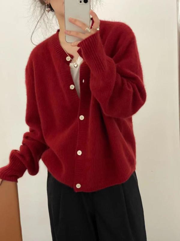 編み物 ジレー レディース 秋冬 赤 生あたたかい 朦々たる  愛くるしげ トップス スウェーター アウター 厚地の外套 心地よい 表現スタイル 綿織物 混 ゆったり 着こなし 暖房装置 成り行き 花の冠yd コーデ パステル色の 出どころ 暖色 系 モヘヤ  編み物