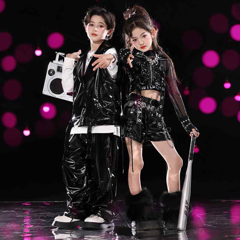 キッズ 女の子 ジャズダンス 衣装 ステージ 秋冬 スパンコール 光沢 モデル ストリートダンス 普段使い 伸縮性 軽量 ダンスパフォーマンス 女児 ステージ衣装 トレンド ファッション ダンスウェア 子供服 ダンスレッスン ショー用 動きやすい 綿混