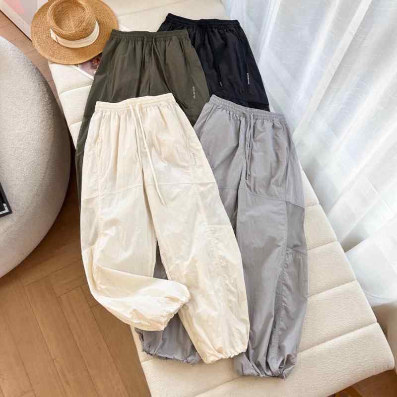 レディース 工装パンツ 網? 透気 切り替え 軽薄 速乾 直筒 シルエット デイリー カジュアル 伸縮性 コットン 混紡 ブラック グレー ベージュ 春夏 秋 普段使い 軽量 快適 通勤 外出 アウトドア