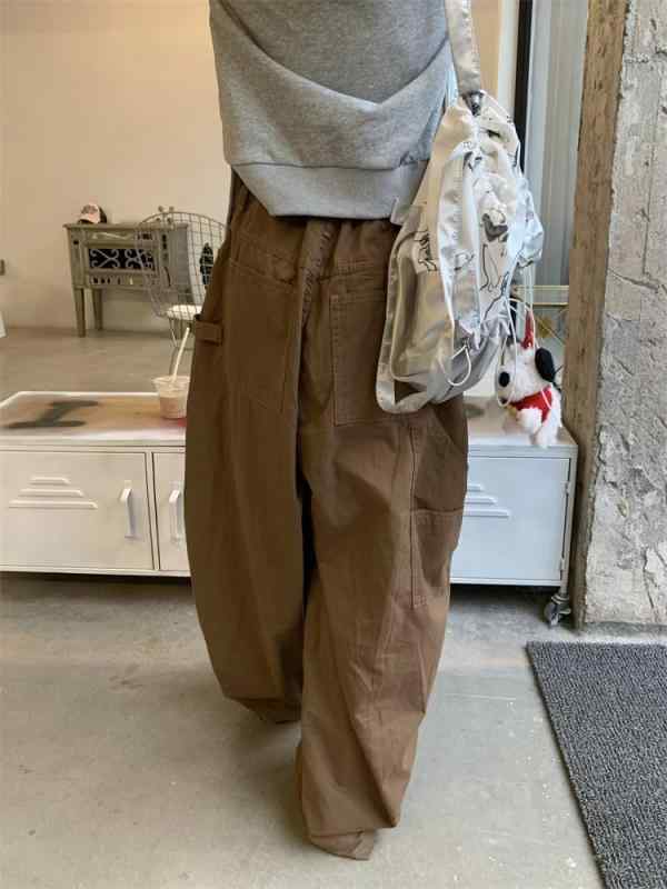 レディース デニムパンツ 春夏 秋冬 通年用 ビンテージ 復古 作業着 牛仔 スタイル 女性用 スパイシー ストリート デザイン ゆったり ワイドレッグ ストレート ロングパンツ 軽量 伸縮性 綿素材 インディゴ カジュアル 普段使い ハイウエスト ビ