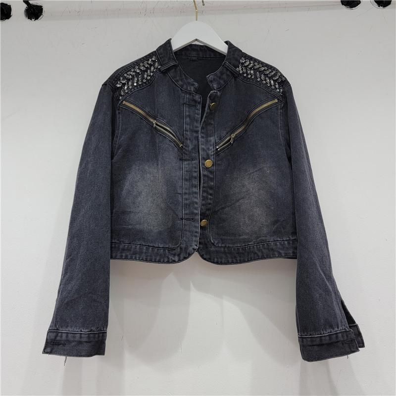ジャケット 女性用 秋 デニム ショート丈 高腰 デザイン性 ファッション 軽量 伸縮性 コットン 素材 ハイウエスト ビッグシルエット 秋冬 普段使い 通勤用 アウトドア ブラック ピンク系 アイボリー