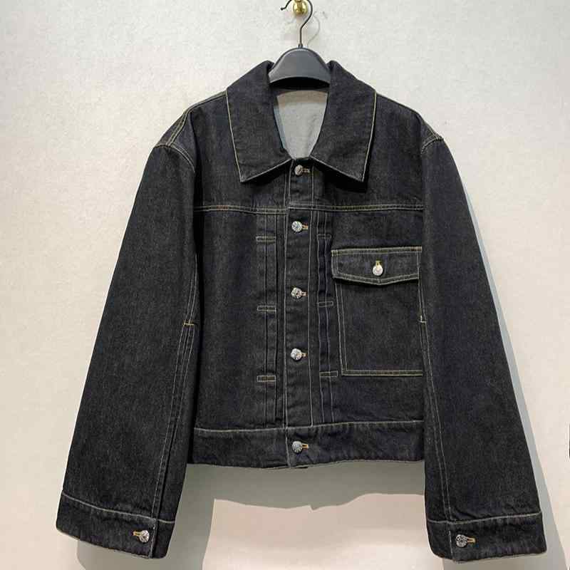 秋冬 メンズ 牛仔ジャケット デニム 外套 ロング丈 ゆったり スリム トップス シャツ コート 軽量 吸湿速乾 普段使い 通勤用 アウトドア ストレッチ カジュアル ビッグシルエット ブラック グレー ネイビー