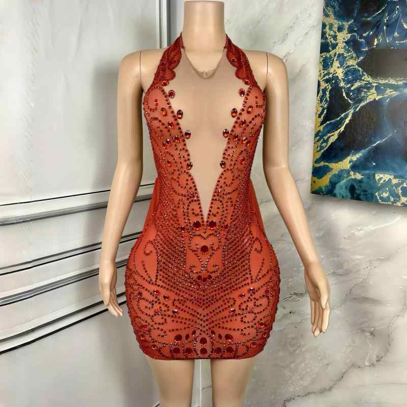 ドレス 女性用 セクシー ハンギングネック 背中開き ミニスカート ラインストーン 夜店 パーティー 礼服 黒 赤 ピンク 伸縮性 軽量 通勤 普段使い クラブ ディスコ イブニング コクテール フォーマル 春夏 秋冬|リバーパディ