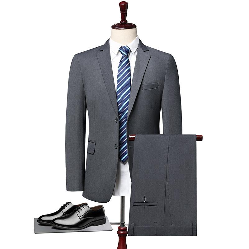 メンズ スーツ セット ビジネス ジャケット 修身 デザイン 学生 用 上班 面接 職業服 ブラック ウール混 軽量 通勤 普段使い 細身 シルエット フォーマル スタイル ダークカラー