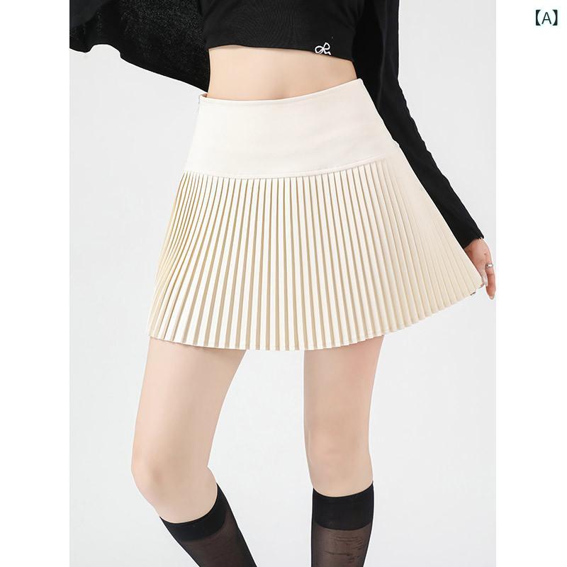 スカート 女性用 夏 ハイウエスト Aライン ミニスカート プリーツ 琴百褶 純欲 フレア コットン素材 軽量 伸縮性 通勤 普段使い ピュアスタイル フレッシュカラー