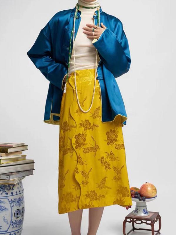 スカート 女性用 春夏 半丈 プリーツ デザイン 木目調 刺繍 花柄 レース 切り替え ゴールド加工 高級感 綿混 素材 軽量 通勤 普段使い ブラック ピンク系 アイボリー 柔らかい シルエット 11,769円