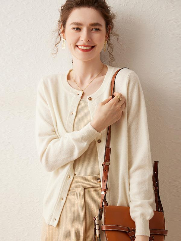 ニットセーター レディース 丸首 ファッション カジュアル 薄手 大きいサイズ アウター 切り替え 綿混 軽量 伸縮性 普段使い 通勤用 ブラック グレー ベージュ 春夏 秋冬｜リバーパディ