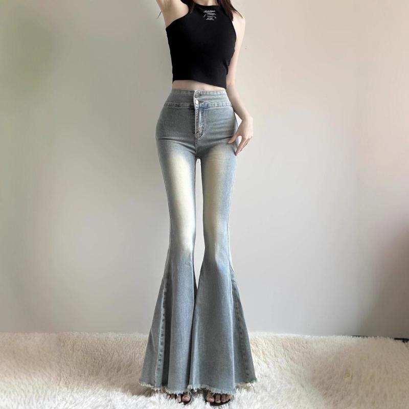 ジーンズ 女性用 秋 ハイウエスト スリム デニム ワイドパンツ ビッグシルエット ロング丈 膝下丈 普段使い 伸縮性 再生繊維 カジュアル ストリートファッション ヴィンテージ 軽量 通勤 秋冬