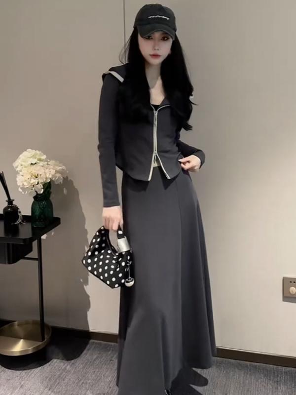 秋冬 成人女性用 グラデーション 薄墨色 綿織物 流汗 フーディ 仕掛ける 厚地の外套 トップス ロングスコート 2点仕掛ける 軽さ 伸縮性 吸湿速乾 ご機嫌酉の方角 太陽面爆発影ぼうし 心地好い 普段使い走り 秋 ロング丈 膝丈 流行り 表現スタイル