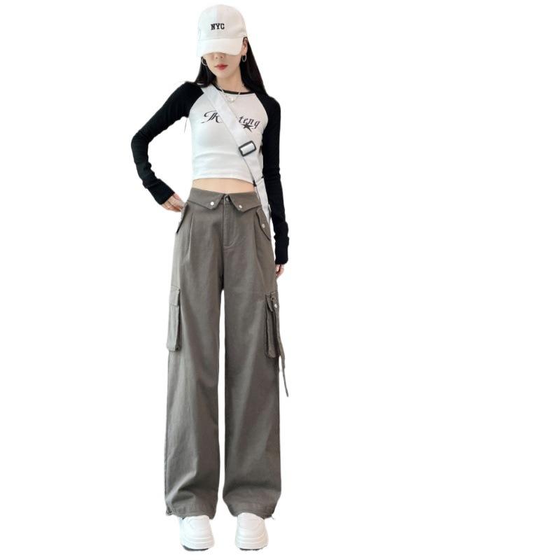 レディース ワークパンツ グレー 春秋 デザイン フレアパンツ ハイウエスト ワイドレッグ スリム フィット コットン 混 ストレッチ 軽量 吸湿速乾 通勤 カジュアル 普段使い