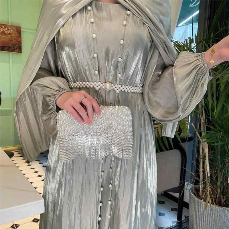 レディース 流光 シフォン 3点セット ワンピース ロングスカート ドレープ レイヤード デザイン 軽量 透け感 フェミニン スタイル 春夏 イブニング デート 普段使い