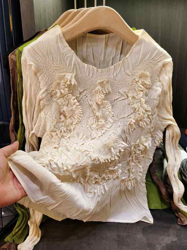 トップス 女性用 秋 長袖 純色 気質 通勤 シャツ 褶? デザイン 切り替え 伸縮性 軽量 再生繊維 トップス ビッグシルエット スリム フィット ブラウス 秋冬 ニット 混紡｜リバーパディ