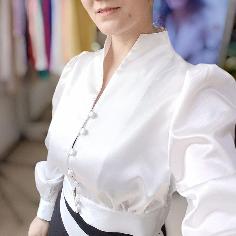 ジャケット メンズ 女装 スタンドカラー ボタン フリル袖 ウエストゴム 薄手 長袖 ハイウエスト ショート丈 軽量 伸縮性 通勤 普段使い 秋冬
