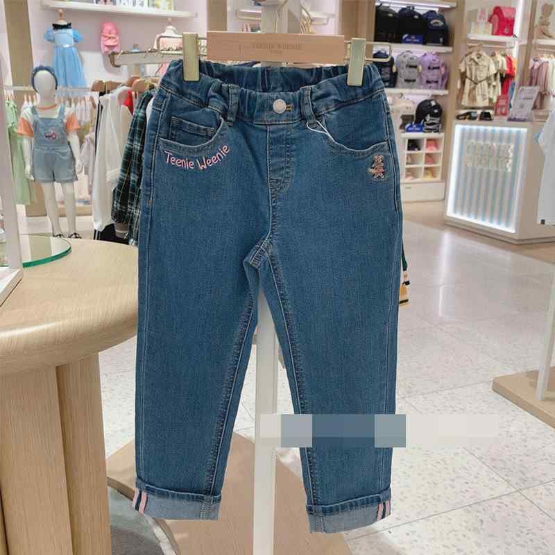 女児用 デニムパンツ 牛仔 ジーンズ 春夏 秋冬 通年 伸縮性 普段使い 軽量 ブルー ベージュ 子供服 女の子 キッズ ストレッチ コットン 素材 快適 ファミリー アクティブ